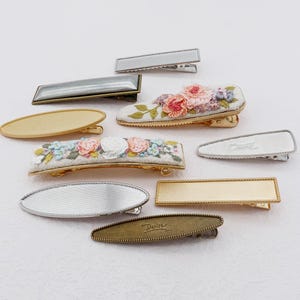 Blank Hair Clip Base for Hand Embroidery/Cross Stitch/Crochet/Clay/Handicraft/Metal French Barrette/Alligator Hair Clip Holder/Jwelry Making