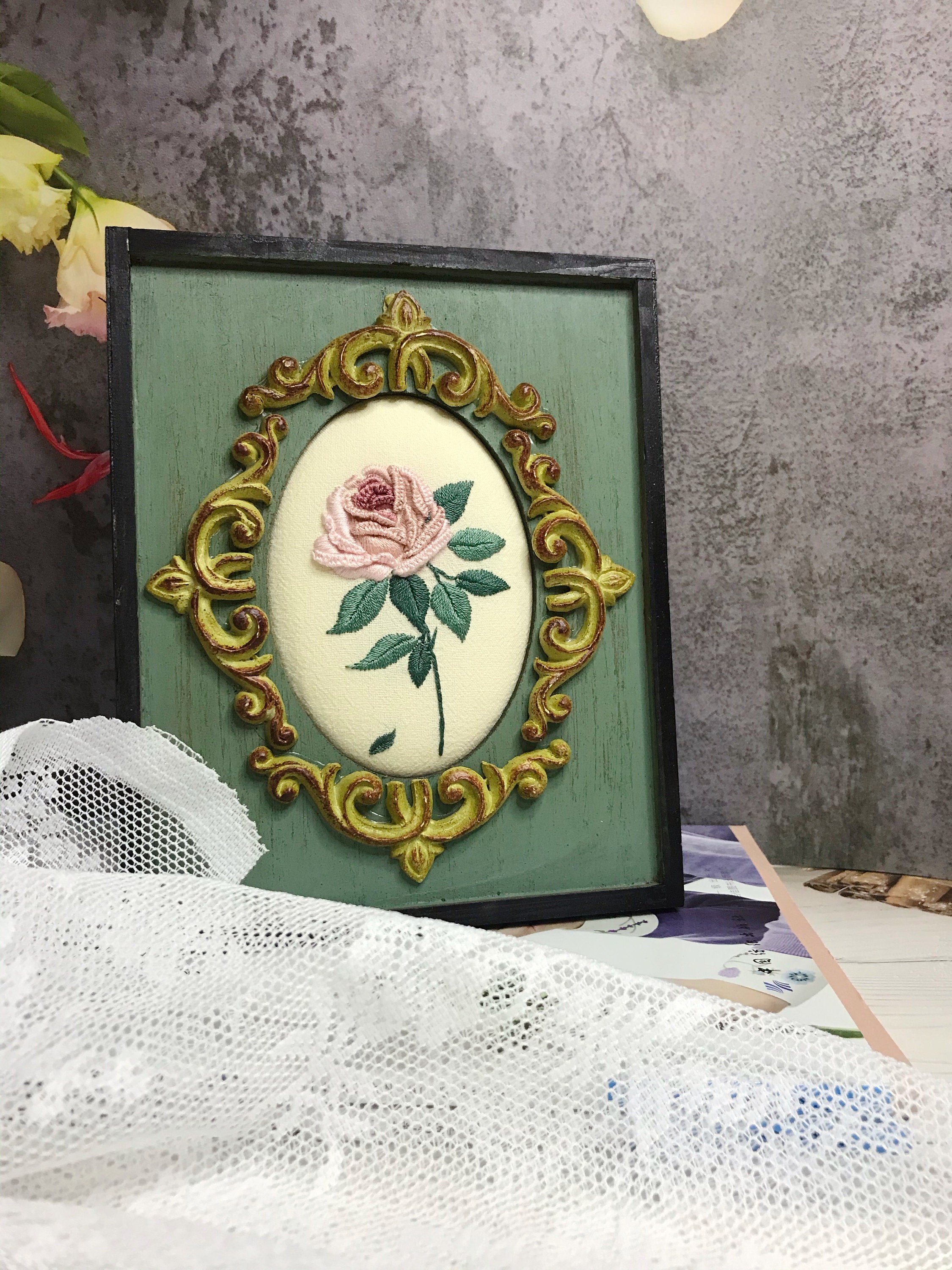 Rose Pink 3pc Embroidered