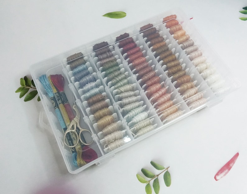 Thickened Embroidery Floss Organizer Box 36 Adjustable Etsy
