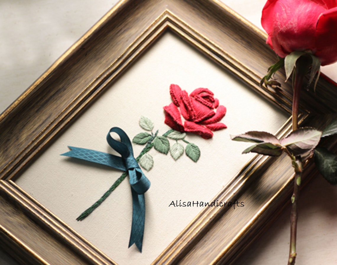 Hand jessecmault red rose kit flower jessecmault kit for  etsy