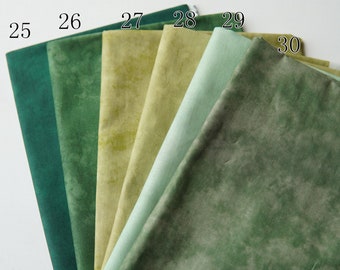 Green Hand Dyed Effect Cotton Fabric, Smudged Color Fabric for Handmade, DIY Handcraft Bag Home Decro Abstract Fabric-Width 140cm/55"