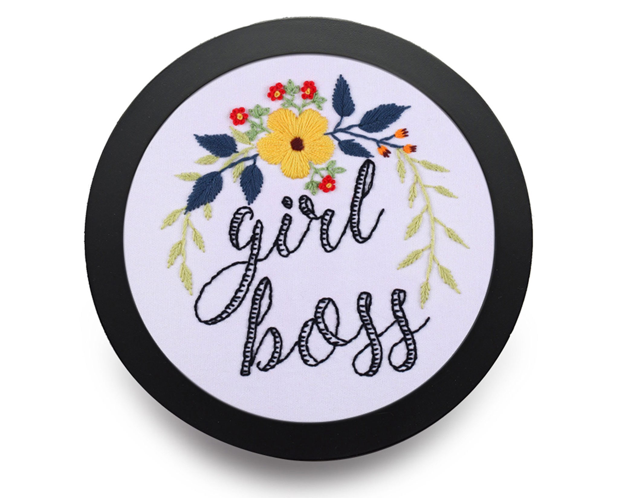 Girl boss hand embroidery kit feminist embroidery  etsy