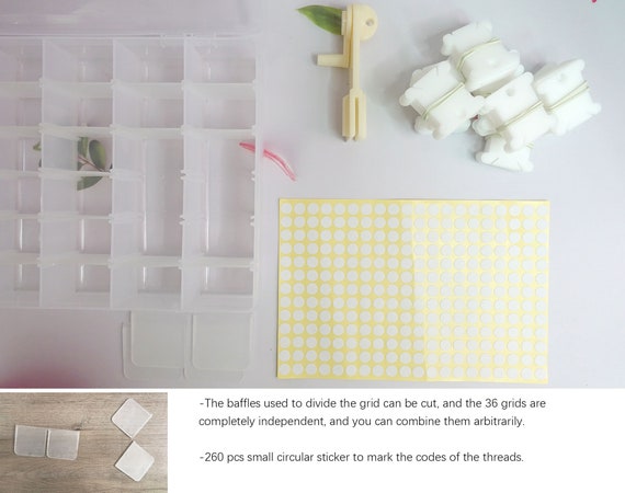 DIY - 36 Grids Embroidery Floss Storage Box with Floss Bobbins DIY Sewing  Tools