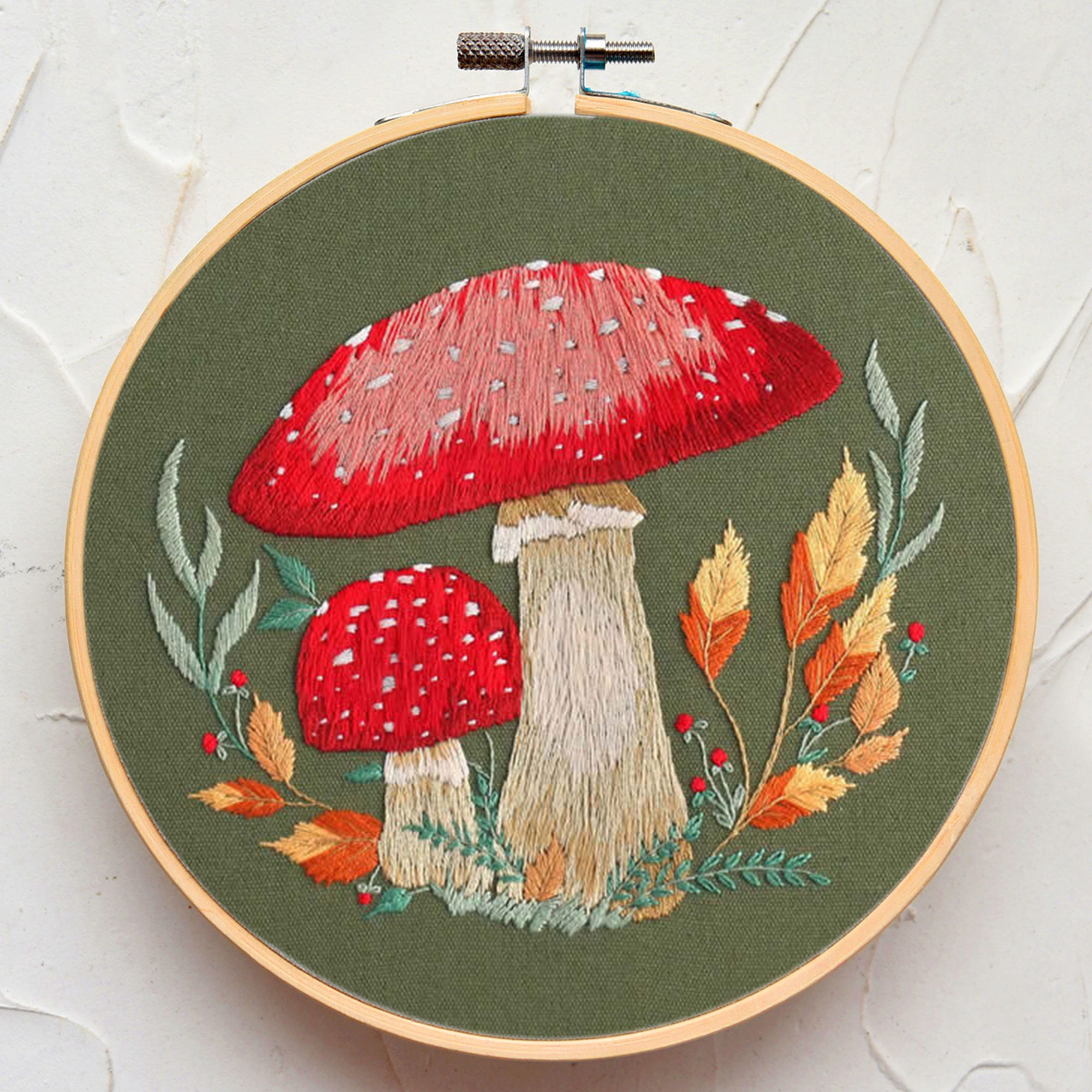 Forest Mushrooms Embroidery Kit  Embroidery kits, Hand embroidery kits,  Embroidery