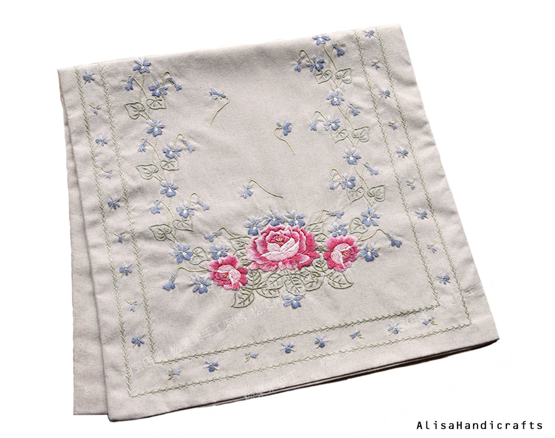 DIY Embroidery Runner Kit Vintage Embroidery Table Decor Kit Etsy