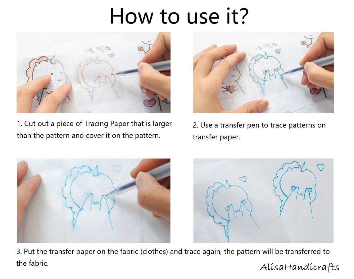 Embroidery Tracing Paper and Pen DIY Embroidery Pattern Etsy