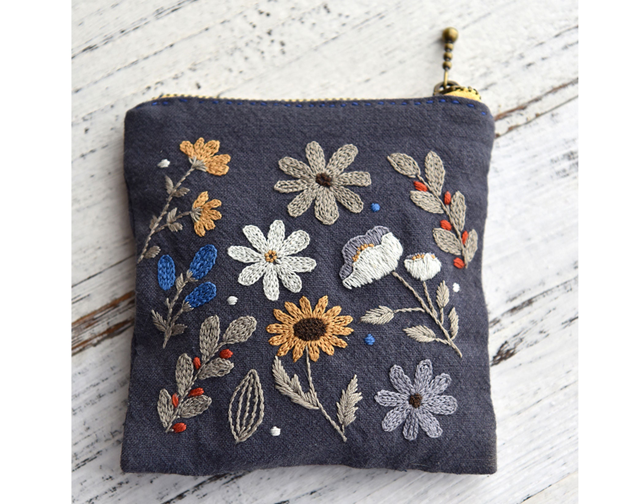 Fabric Coin Purse Embroidery Kit Small Bag Jewelry Bag 