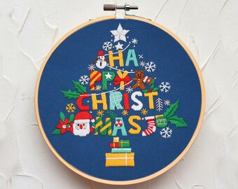 Christmas Embroidery Kit, Holiday Gift, Diy Christmas Ornaments, Christmas Window Decoration, Holiday Home Decor