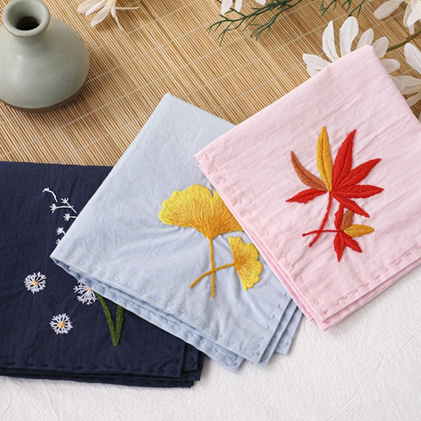 Handkerchief Embroidery Kit Etsy