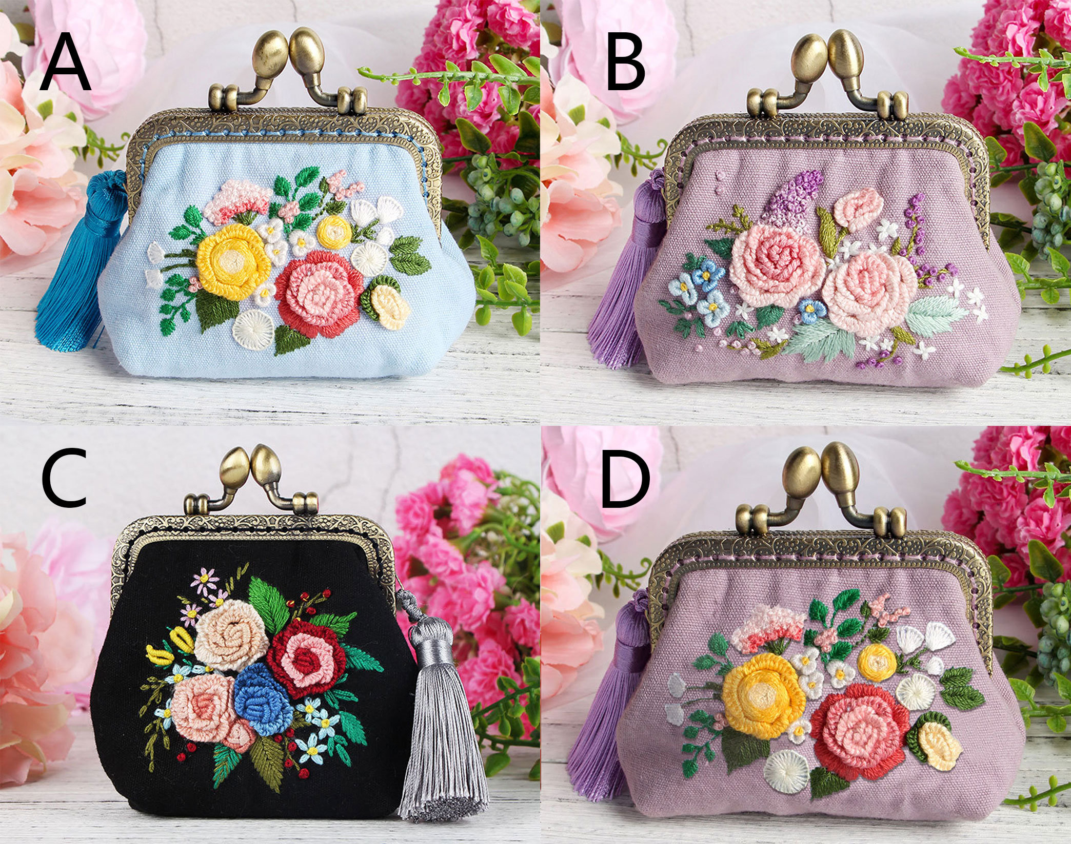 Personalized/Customized Hand Embroidery clutch 8 * 4 with