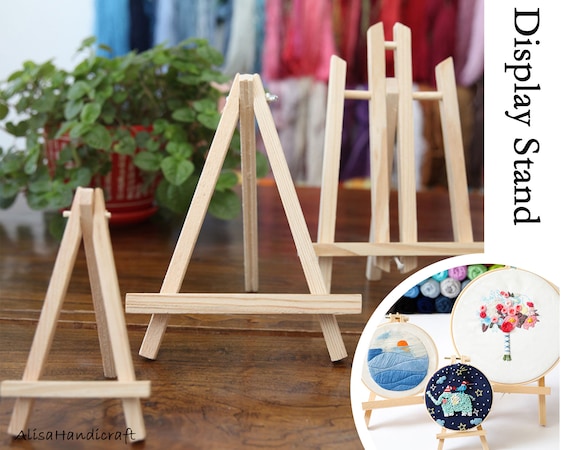 Easel Display Stand for Embroidery, Wood Holder for Small Art, Miniature  Art Tabletop Display, Embroidery Holder 