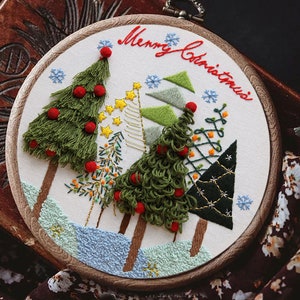 3D Christmas Tree Embroidery Kit for Beginners, Christmas Hand ...