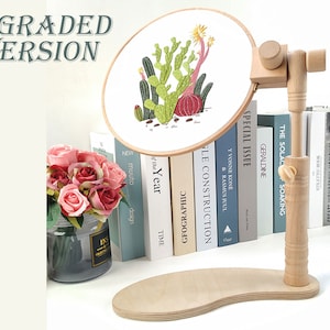 Seat Embroidery Frame Holder, Portable Hand Embroidery Stand, Wooden Hoops Lap Stand, Embroidery Tool- 360 Degree Rotatable