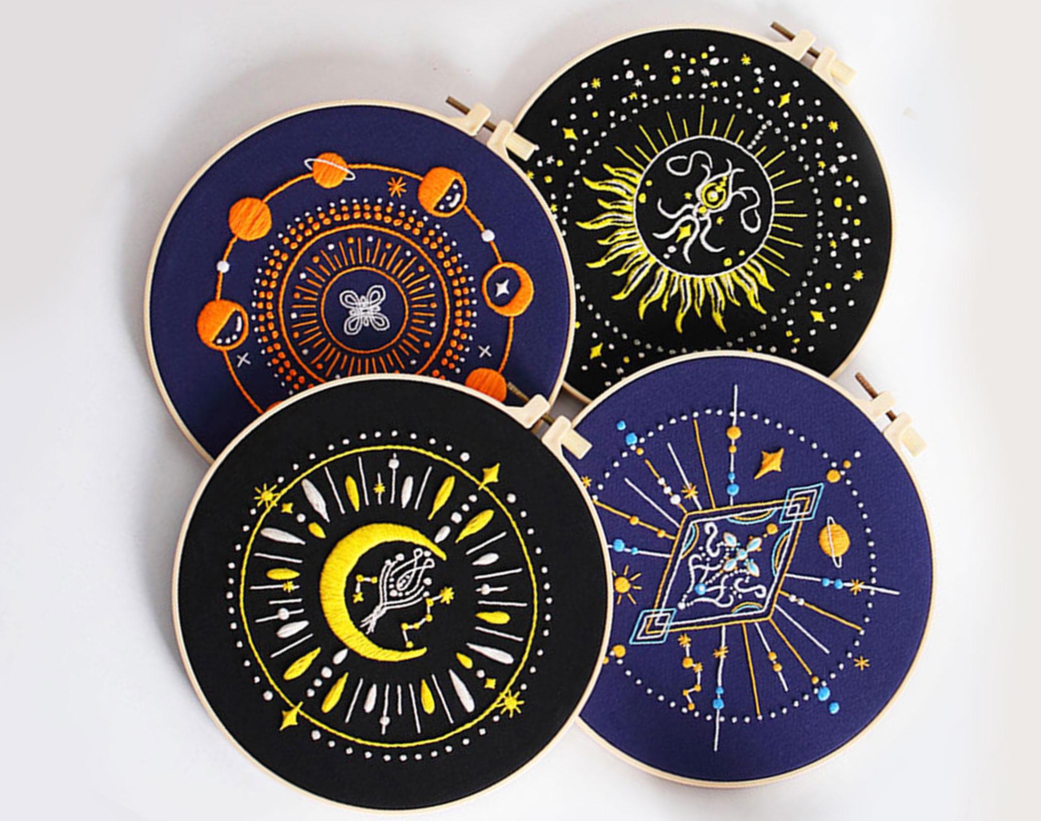 Beginner Hand Embroidery Kit,mysterious Cosmic Planet Astrology