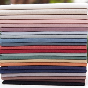 Tessuto di cotone di lino,Tessuto di fondo ricamato a mano morbido,Tessuto ricamato solido lavato con pietra,Sashiko,Abbigliamento,Biancheria da letto-140 cm/55"