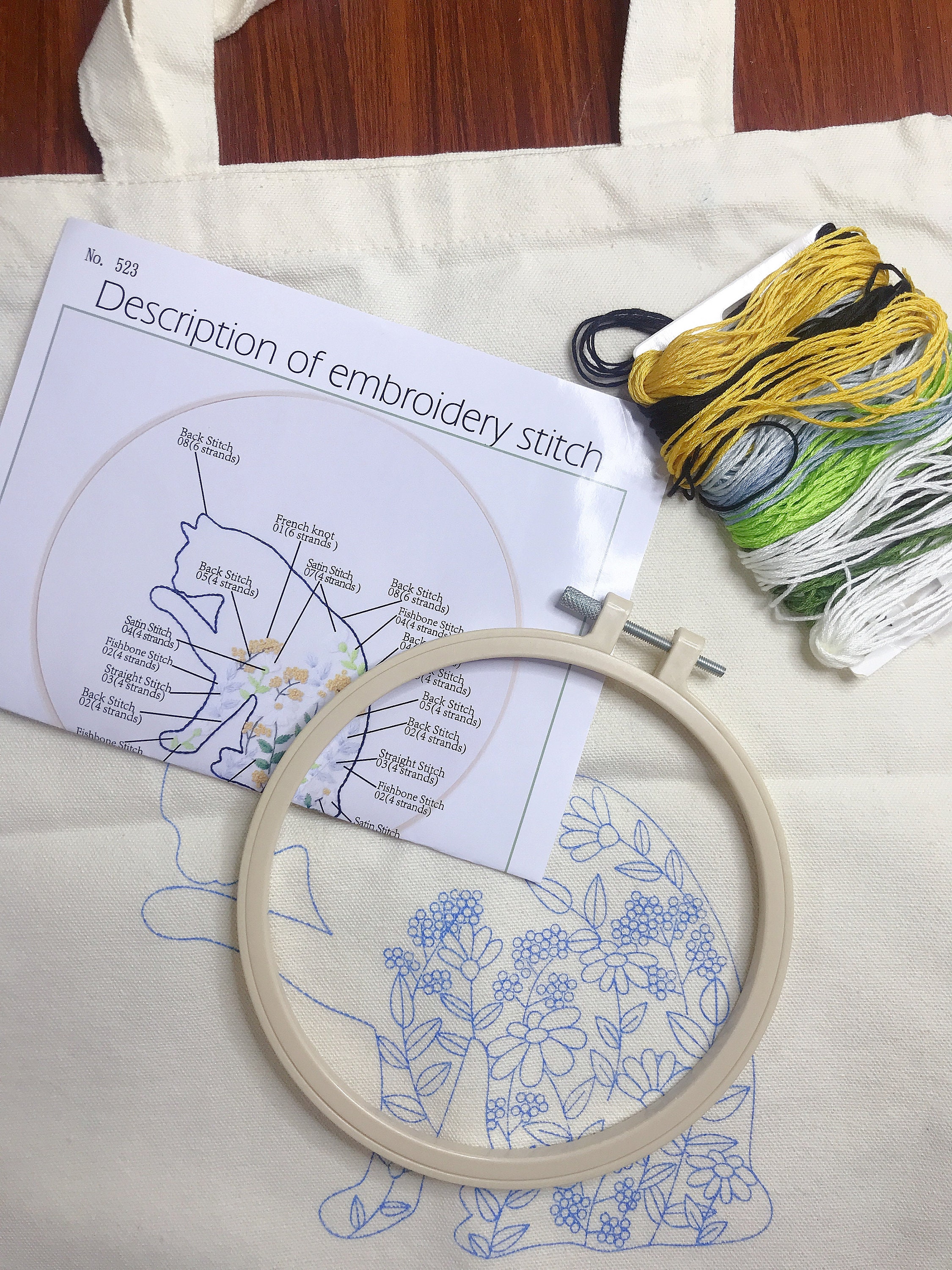 Embroidery Kit for Beginner, DIY Flowers Bouquet Craft Kit Adult