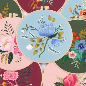 Embroidery Kit for Beginners, Bouquet Floral Hand Embroidery Pattern, Leisure diy, Spring Flowers, Cheerful Gift-8 In