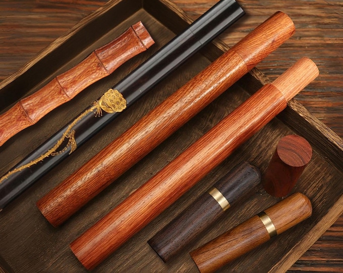 Solid Wood Needle Storage Needle Case,Wooden Tube for Needles Storage,Beading Sewing Lei Needles Storage Box,Extended Needles Case-1pc