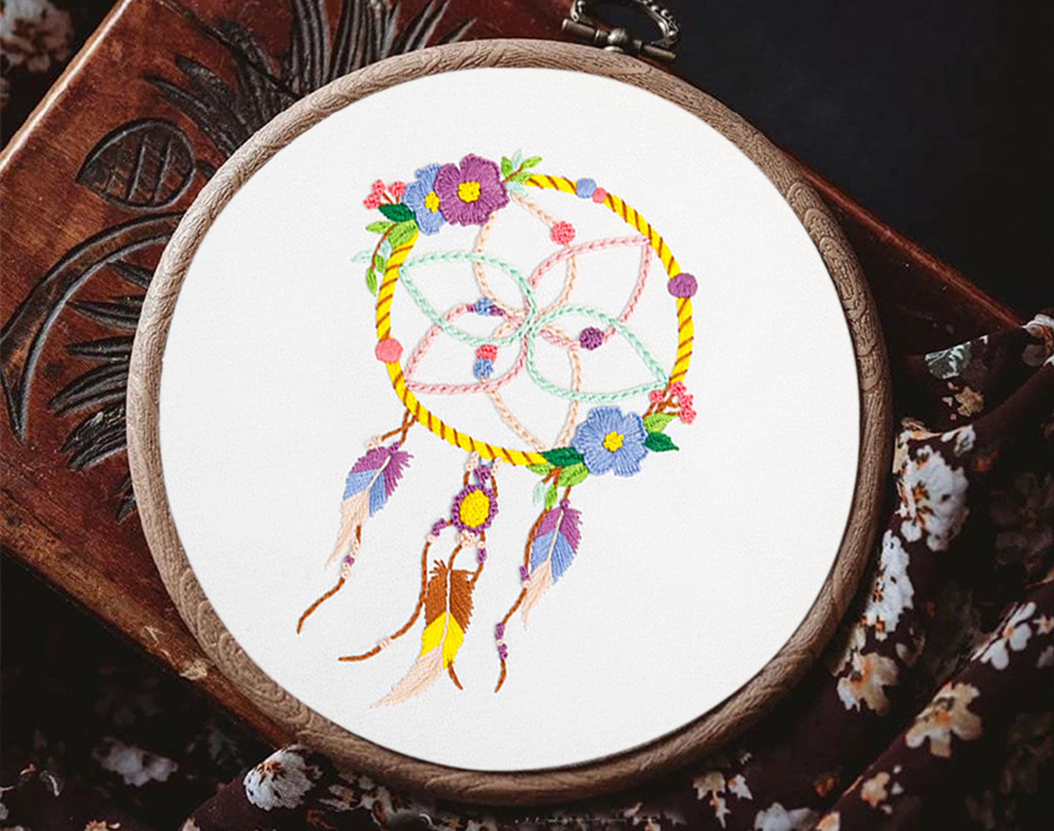 Dream Catcher Embroidery Kit for Beginners, DIY Hand Embroidery Kids Room  Decoration Kit,needlework Starter Kit,embroidery Kit for Kids-8in 