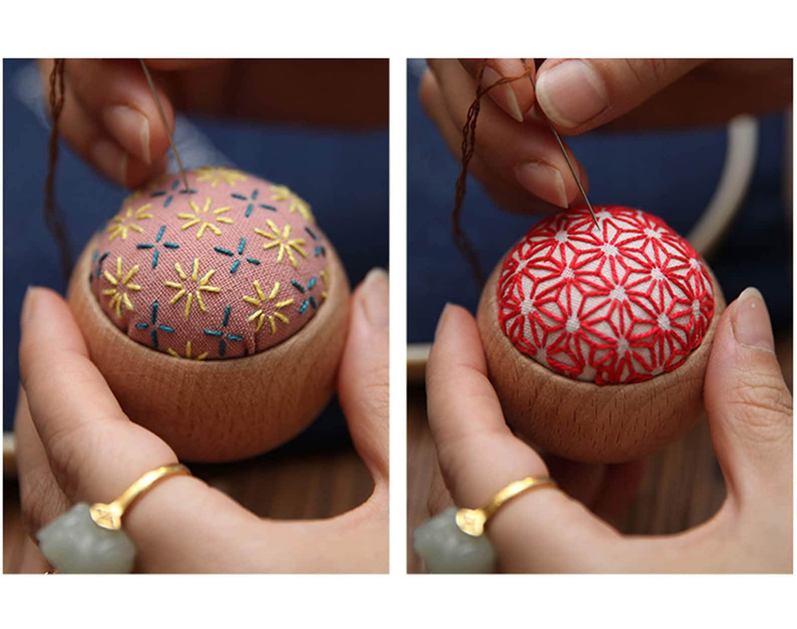 Embroidery Pin Cushion Kitjapanese Sashiko Pincushion With Etsy