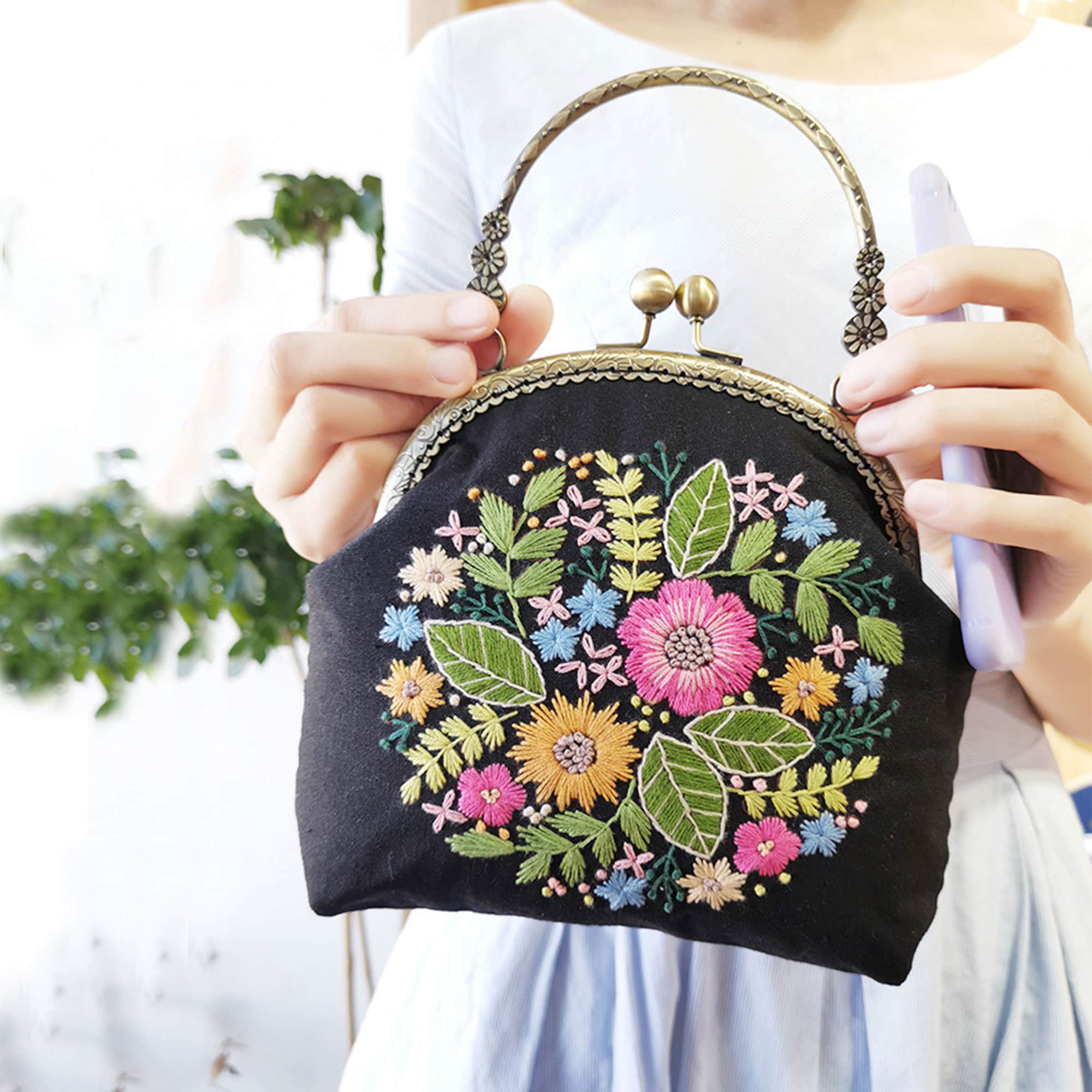 Hand Embroidery Cross Stitch Organizer Tote Cross Stitch