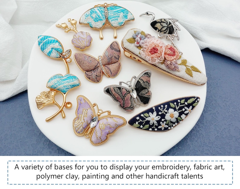 Brooch Base Metal Brooch Base With Cover for Embroidery/cross Stitch/needlework ...