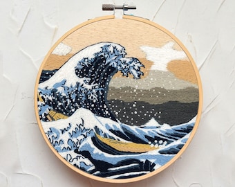 神奈川沖浪裏 クロスステッチキット 葛飾北斎 浮世絵刺繍 - Etsy 日本