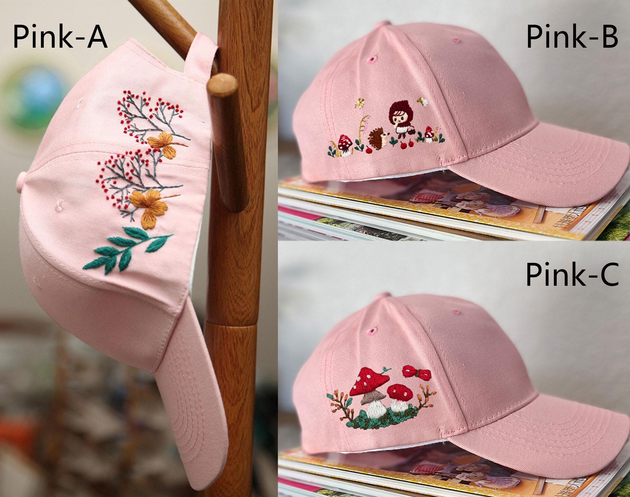 Hand Embroidery Flower Baseball Cap Kit,learn to Embroider