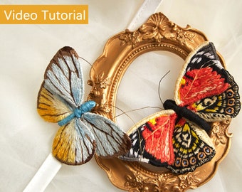 Kit de broderie papillon, Kit de broderie 3D à la main, Broderie papillon, Fabrication de bijoux papillon, Kits de bricolage pour adultes