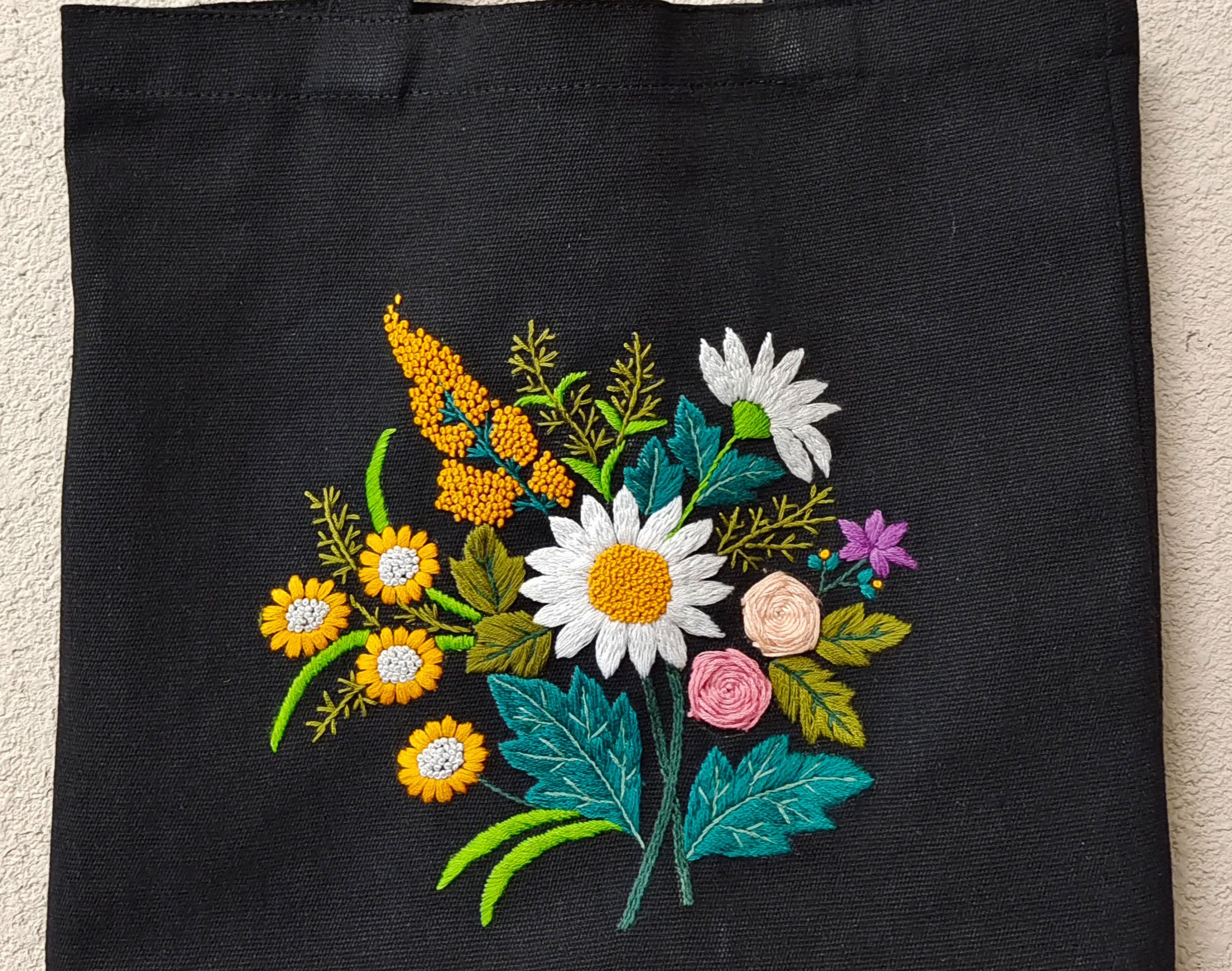 DIY Embroidery Bag for Women with Flower Pattern Handmade Craft for  Beginner Type A 