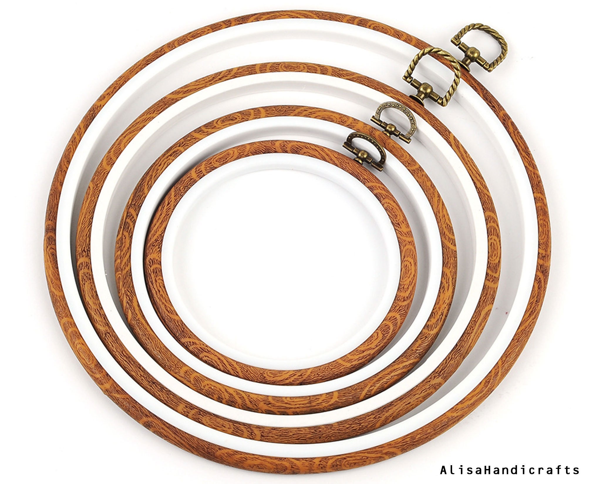 Round Embroidery Hoop Ring Cross Stitch Display Frame Flexi Etsy