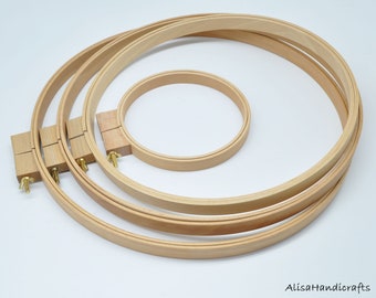 Aro de bordado de madera de gran tamaño, aro de costura grueso, aro de bordado francés, aro de aguja perforadora, aro de punto de cruz, aro de costura de 38 a 45 cm