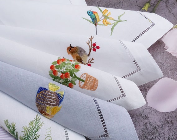 Monogrammed ladies hankies handkerchiefs sale