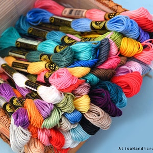 482 Colours Available Embroidery Floss Set, Individual Cross Stitch Embroidery Thread, Matches DMC Floss, 8 Meters Each-1 Skein