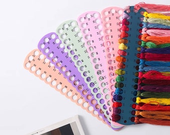 Rainbow Cross Stitch Floss Board Holder/Embroidery Thread  Organizer/Yarn Storage Board/Sew Floss Sorter with Number 01-111
