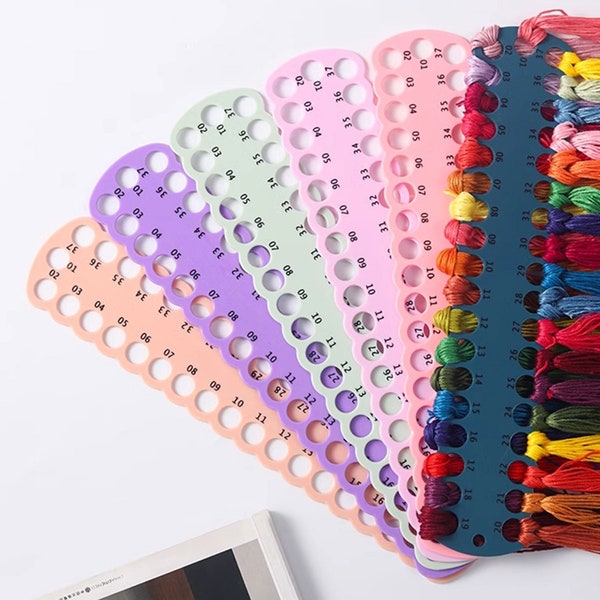 Rainbow Cross Stitch Floss Board Holder/Embroidery Thread  Organizer/Yarn Storage Board/Sew Floss Sorter with Number 01-111