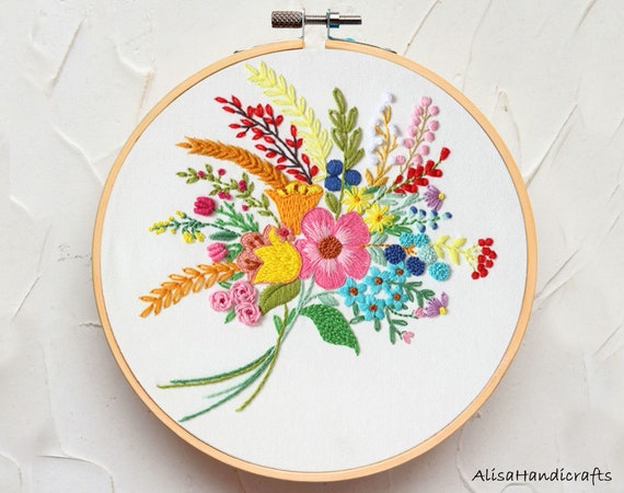 Embroidery Kit Starter, Floral Embroidery Kit