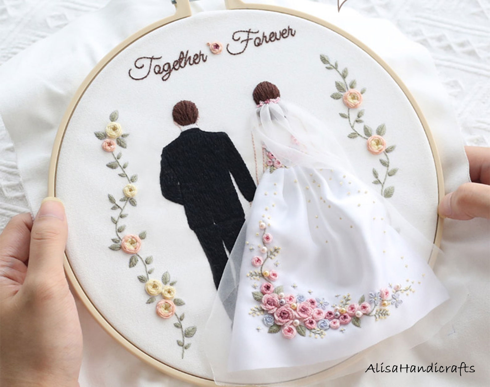 Wedding Embroidery Kit For Bride And Groom Anniversary Etsy