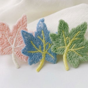 Cute Maple Leaves Embroidery Patches,Embroidered Leaf Applique,Embroidered Patch for Jeans Bags Clothing Shoes Hat,Arts Crafts DIY-Sew on