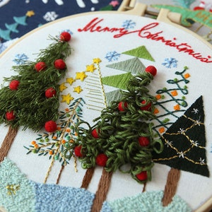 3D Christmas Tree Embroidery Kit for Beginners Christmas Hand - Etsy
