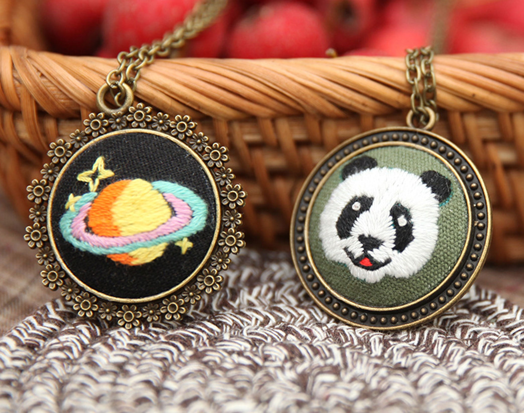 Exquisite Chinese Waist Pendant Panda Embroidery Accessories