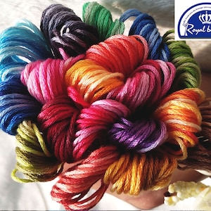 R Multicolor Embroidery Thread, Variegated Embroidery Floss, Matches Dmc Floss, 8 Meters Each Skein - 18 Colors