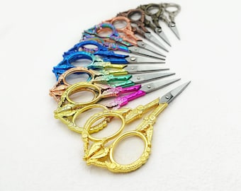 Retro Small Embroidery Scissors for Yarn/Thread, Portable, Vintage Gradient Colors, Victorian