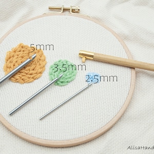 Adjustable Punch Needle Set with Instructions, Punch Needle Rug Hooking Tool, Rug Hook-5mm/3.5mm/2.5mm