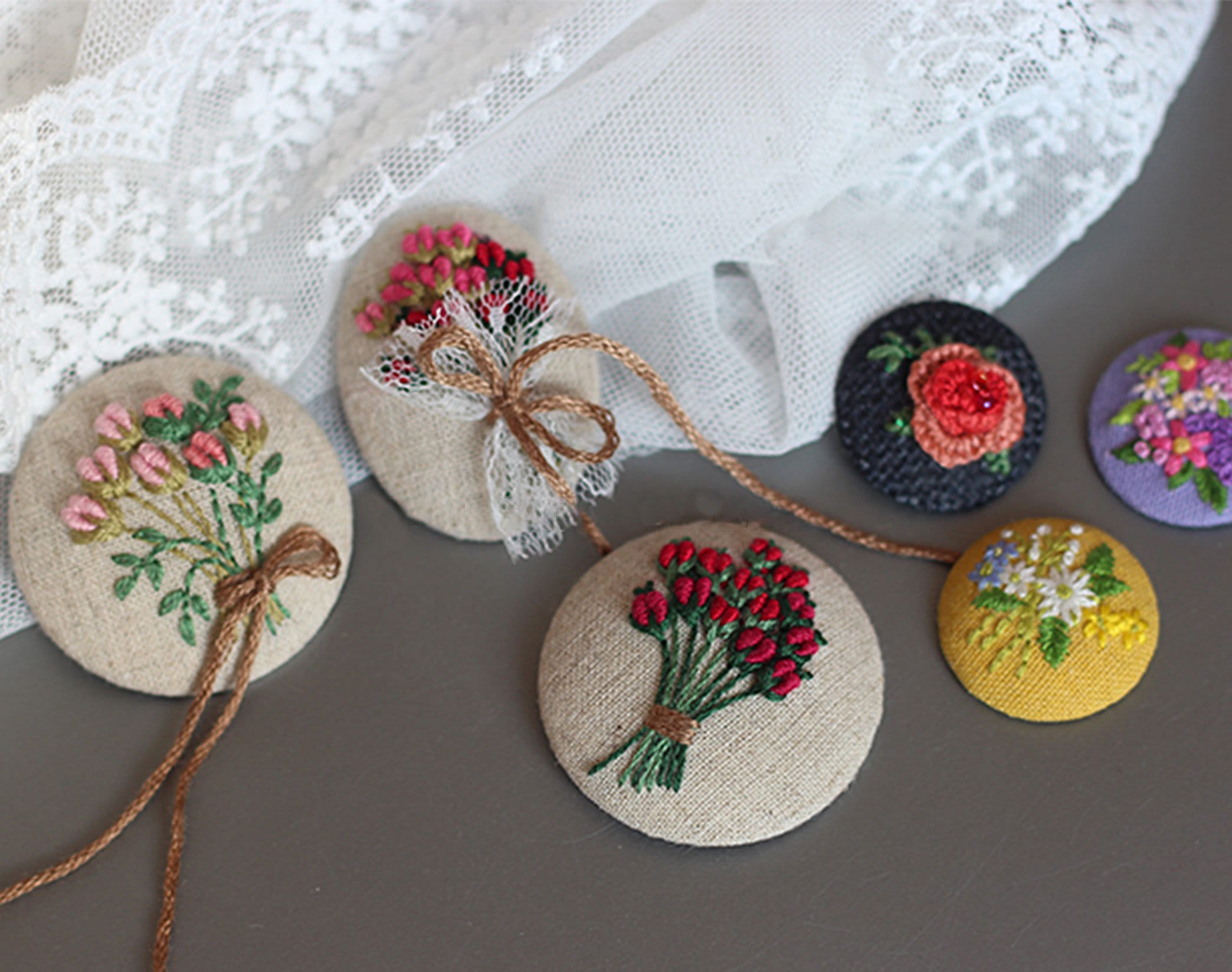 Round Brooch Base for Embroidery Jewelry Making Material Etsy