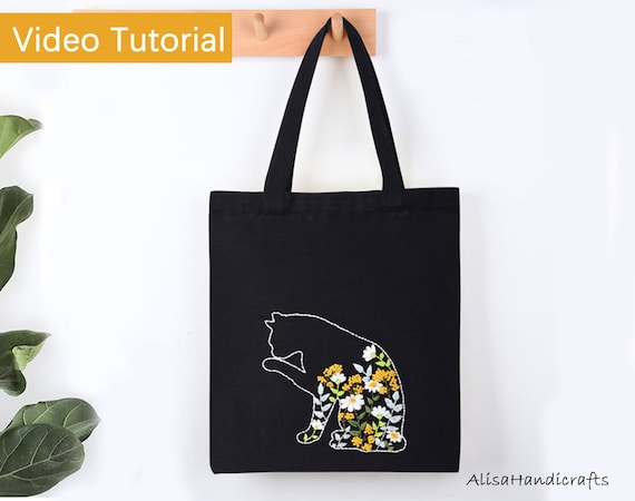 Kit Ricamo Tela Per Borsa - Set Completo Con Aghi, Fili E Istruzioni, 25x27cm