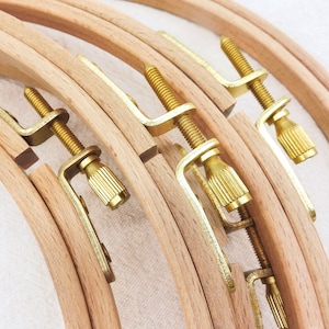 Runder Holzstickrahmen, Ringkreuzstichrahmen, Natürlicher Buchenholzrahmen für Handstickerei-8 Größen