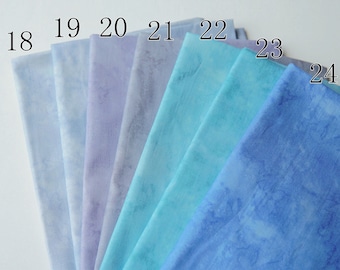 Blue Hand Dyed Effect Cotton Fabric, Purple Smudged Color Fabric for Handmade, Summer DIY Handcraft Abstract  Fabric-Width 140cm/55"