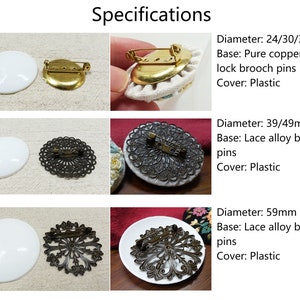 Round Brooch Base for Embroidery Jewelry Making Material, Blank Brooch ...