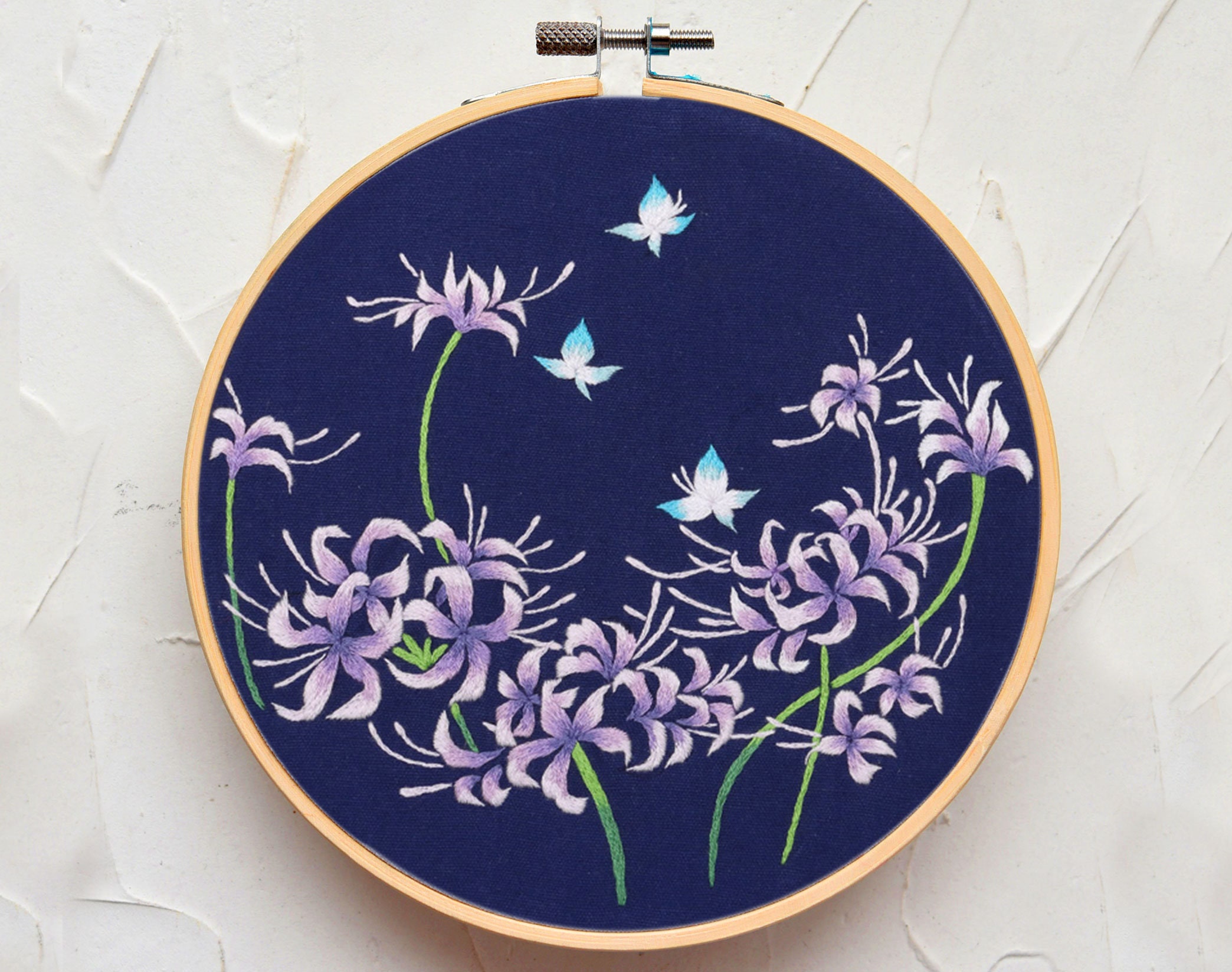 Purple Blossom Hand Embroidery Kit - Stitched Modern